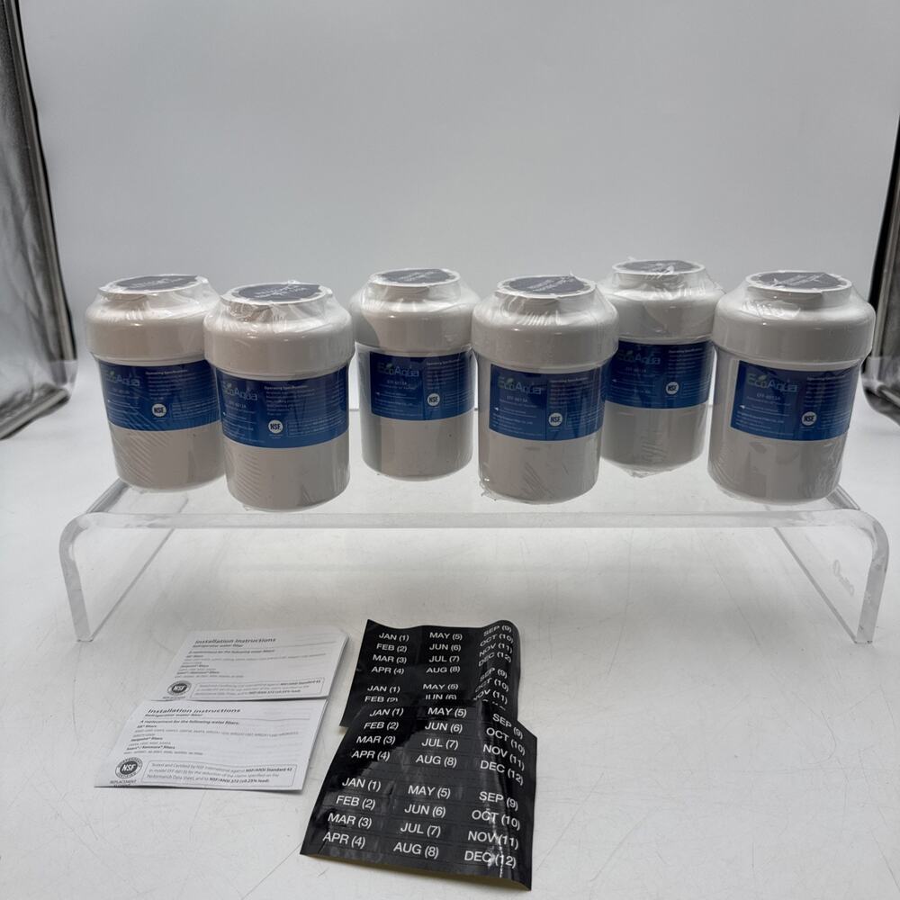 6 EcoAqua EFF-6013A Replacement Filters, Compatible with GE MWF SmartWater